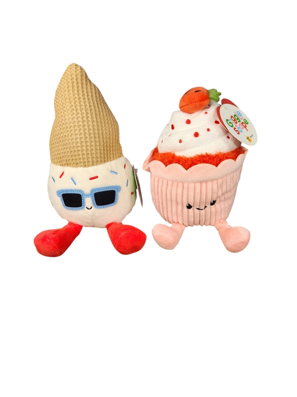 Pink Cupcake & Ice Cream Plush Toy Duo